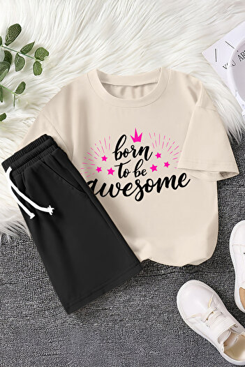 MYADA Premium Born to Be Awesome Printed 2-Piece Children's Set 22437