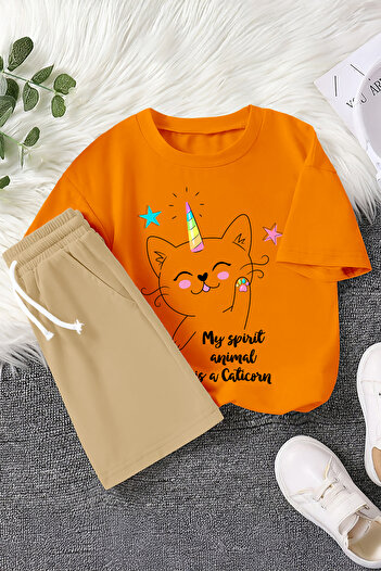 MYADA Premium Caticorn Animal Printed 2-Piece Children's Set 22436