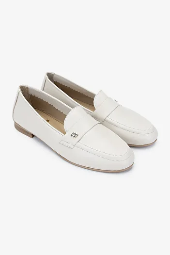 Valmenti Women's Genuine Leather Beige Loafer Shoes