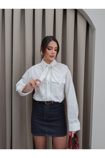 ESRAHELVACI Double Pocket Scarf Shirt