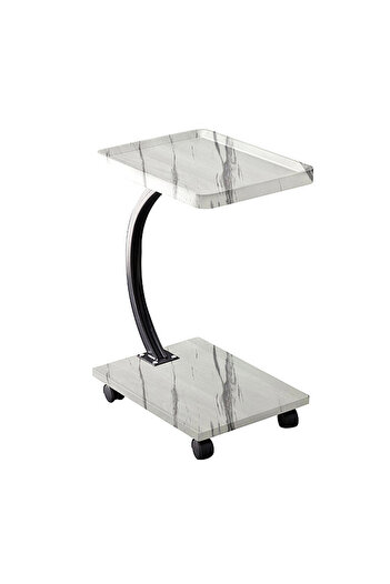 EqiEch Coffee Table,Couch Tables That Slide Under,C Shaped Side Table,Double Layer Tea Table