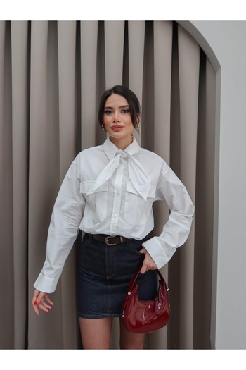 ESRAHELVACI Double Pocket Scarf Shirt