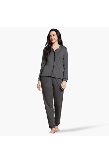 Zivame Zivame Piping Detail Pyjama Set
