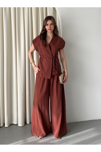 Laluvia Tile Juana Vest - Trousers Set 8591