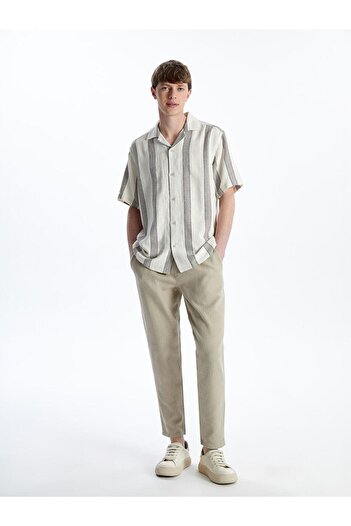 LC Waikiki LCW Vision Regular Fit Короткий рукав Смугаста чоловіча сорочка