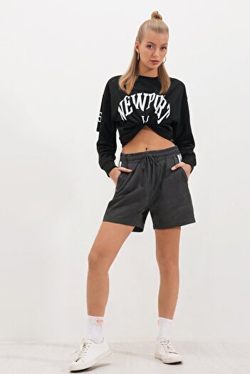 HAKKE Lace-Up Pocket Shorts with Side Stripe Detail