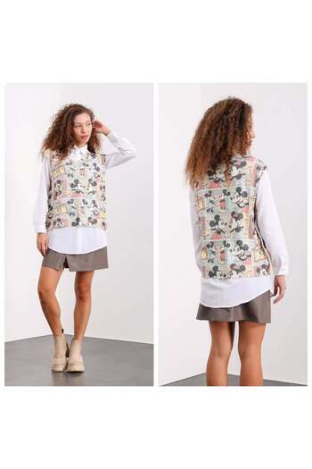 Hatun Atila Women's Side Buttoned Digital Print Sweater