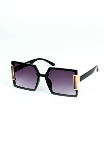 Di Caprio Women's Black Uv400 Protection Rectangular Model Sunglasses