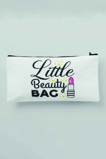 qoeuyl boutique Little Beauty Bag Біла тканинна косметичка з принтом, пенал, гаманець
