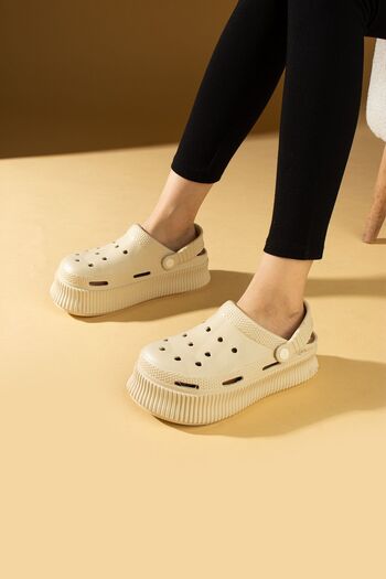 Pembe Potin Women's - Nut Beige Eva Comfortable Sandals Slippers, Comfort for Sea, Beach, Chef, Doctor, Nurse and Hospital