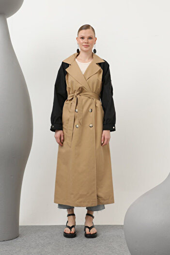 REMSA Parachute Zippered Trench Coat 32138 Camel