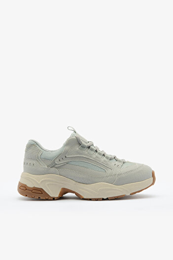SAYL Gri Bağcıklı Hafif Kalın Taban Kadın Sneaker Spor Ayakkabı