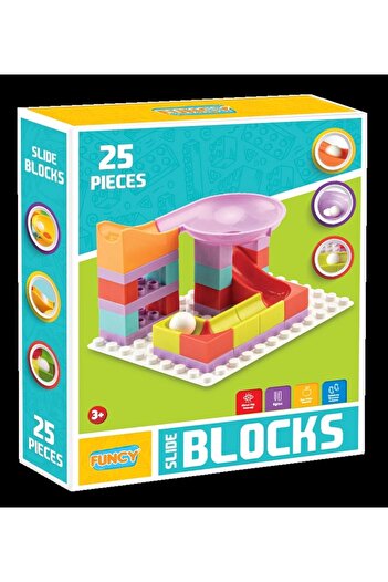 Doğan Oyuncak Dünyası Creative Blocks 25 Pieces - Slide Blocks 25 Pieces - Lego Toys - Creative Ball Game - Creative Le