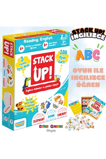 Doğan Oyuncak Dünyası Stack Up English Learning! - English Activity Game - English Word Game - Mind Game Intelligence