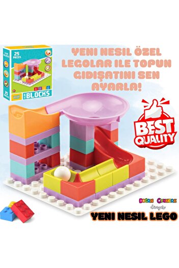 Doğan Oyuncak Dünyası Creative Blocks 25 Pieces - Slide Blocks 25 Pieces - Lego Toys - Creative Ball Game - Creative Le