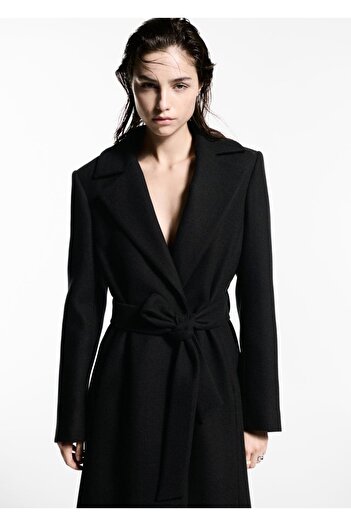 MANGO Woman Manteco Wool Coat with Detachable Fur Collar