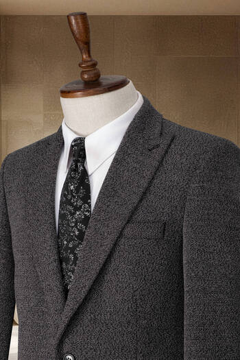 Sergio Ferraro Black Textured Italian Style Slim Fit Men's Blazer Jacket