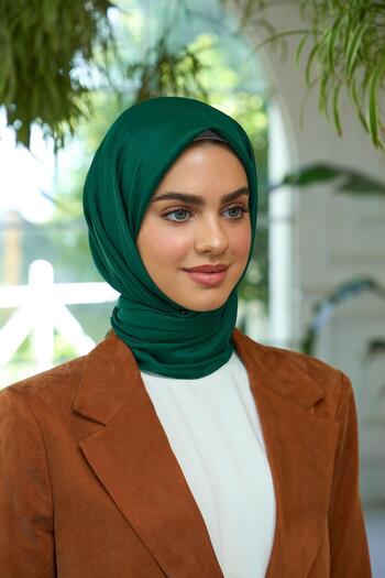 İpekhan Μεταξωτό κασκόλ Emerald Voile - Κασκόλ με απλό σχέδιο 10100-16