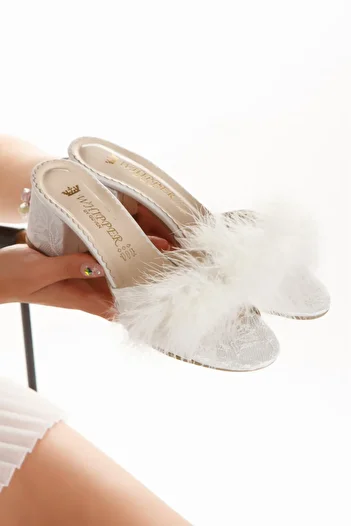 Blacktavern Feathered Bride Engagement Wedding Dowery Slippers
