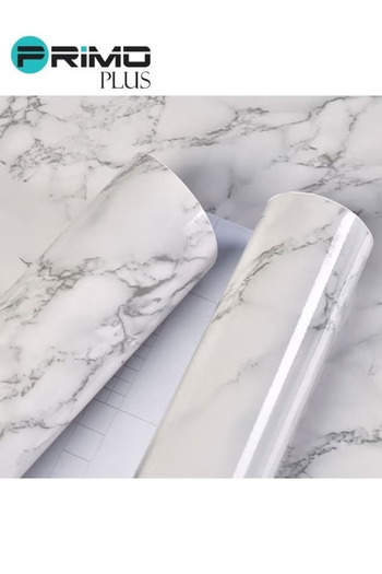 Primo Plus Kitchen Countertop Self-Adhesive Waterproof Wallpaper White/Grey