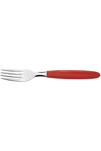 TRAMONTINA Since 1911, Made In Brazil - Ipanema Stainless Steel Table Fork With Red Polypropylene Handle