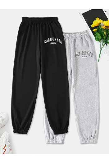 PENTHİLUS California Print Elastic Waist Ankle Length Jogger Pants for Outdoor Running Yoga(Single)
