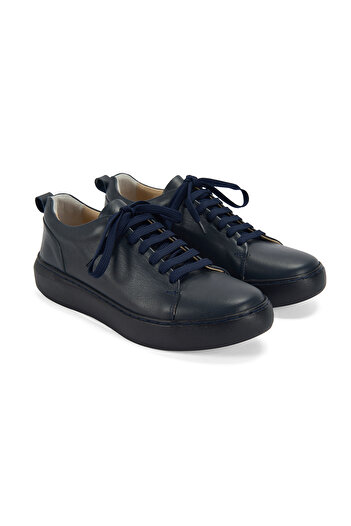Desa Pantofi sport din piele albastru bleumarin de damă