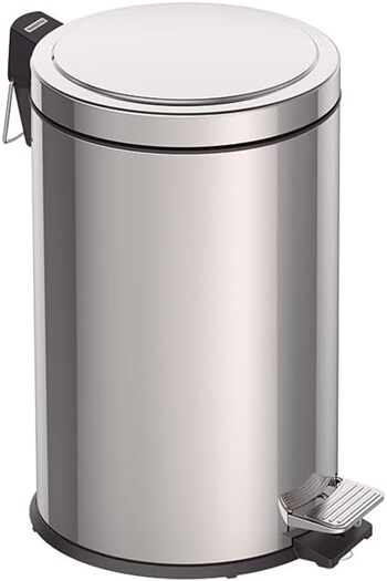 TRAMONTINA Since 1911, Made In Brazil - 12l Stainless Steel Pedal Trash Bin With A Removable Internal Bucket