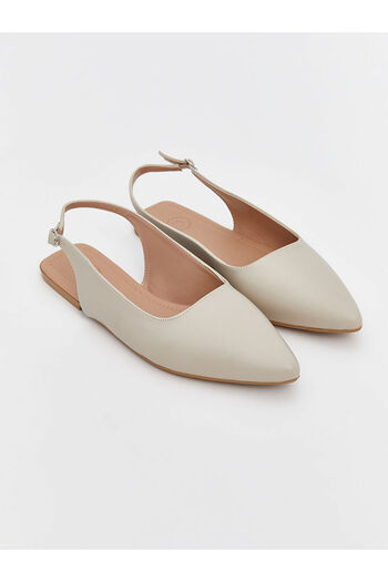 LC Waikiki Lcw Steps Beige Pointed Toe Women's Ballerinas