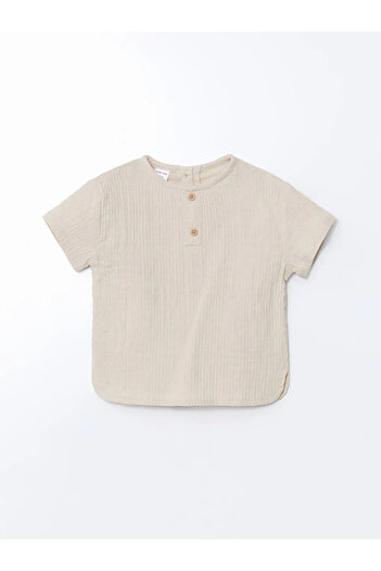 LC Waikiki Lcw Baby Beige Muslin Baby Boy T-Shirt and Shorts 2-Pack