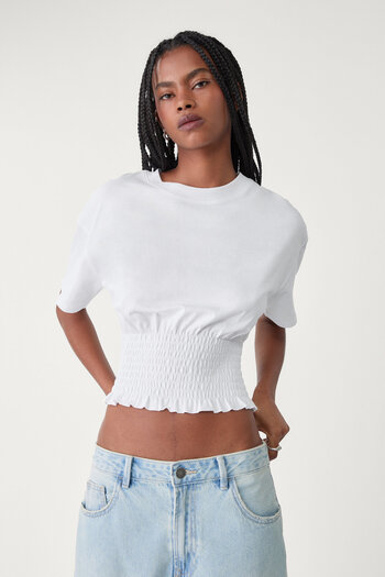 Stradivarius T-shirt with gathered top