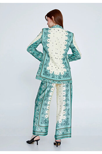 MİANOTTE Long Sleeve Patterned Regular Jacket - Pants Bottom Top Set