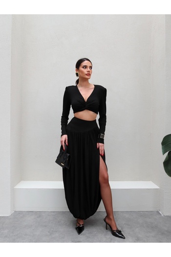ESRAHELVACI Bustier Suit with Padded Shoulders