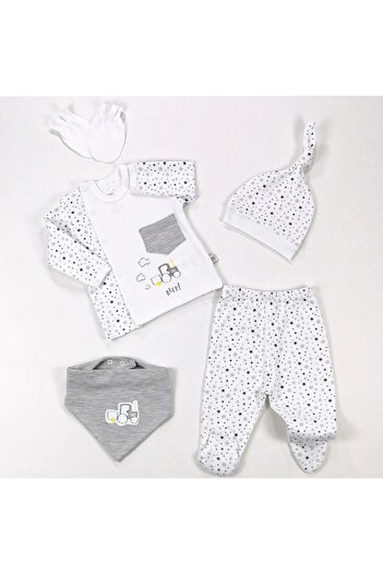 imajbebe Men's Car 5 Piece Hospital Discharge, Bodysuit Set, Baby Set