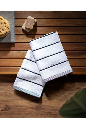 Madame Coco Fayanna 2 Pack 100% Cotton Hand Towels - White