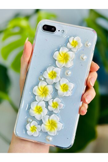Go Aksesuar Iphone 7 Plus Ve 8 Plus Uyumlu Sarı Çiçek 3d Oyuncak Tasarım Kılıf