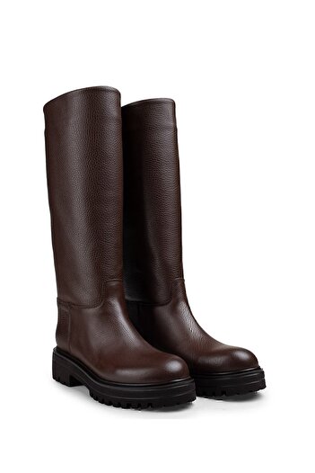 Deery Genuine Leather Brown Women's Boots