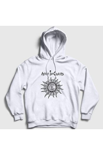 Presmono Φούτερ με κουκούλα Alice In Chains Unisex Λευκό Γκρι - 7663tt