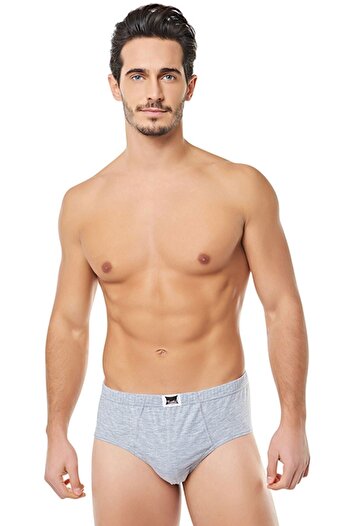 KEYAL Tutku Men's Gray Underwear Combed Cotton 100% Cotton 6-Piece Panties Slip