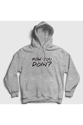Presmono Світшот з капюшоном How You Doin Friends Unisex Gri - 190119tt