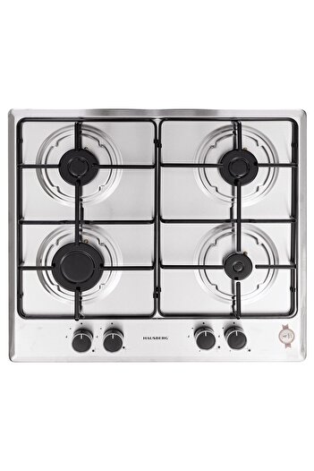 Hausberg Built-in hob HB-555, electric ignition, gas, 4 burners, safety system, Stainless steel