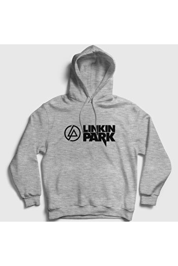 Presmono Linkin Park Unisex Сірий Світшот з Капюшоном та Логотипом V2 - 98360tt