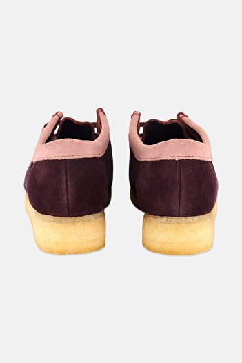 CLARKS Women Standard Wallabee Suede Lace Up Shoes, Maroon