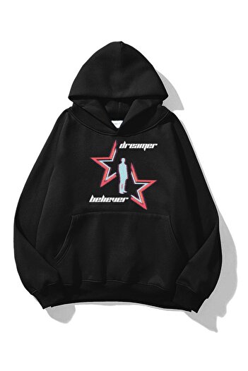 Trendiz Unisex Dreamer Believer Sweatshirt Black