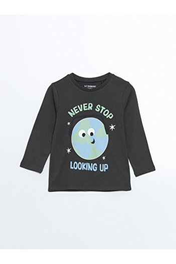 LC Waikiki Lcw Kids Gray Crew Neck Boy Pajamas Set