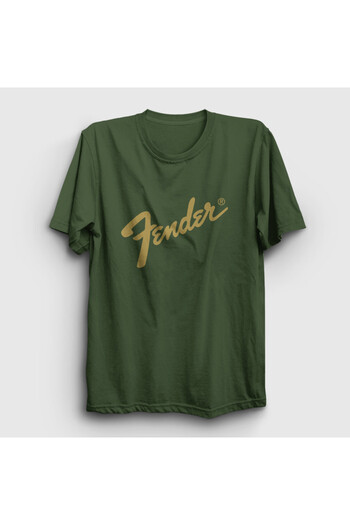 Presmono Fender Khaki Logo Unisex Guitarist T-Shirt - 442500 tt
