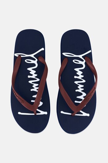 hummel Men Brand Logo Flip Flop Slippers, Navy