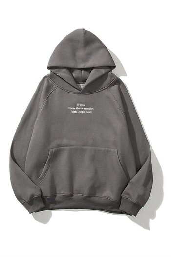 Trendiz Unisex Hope Love Anthracite Sweatshirt Hoodie