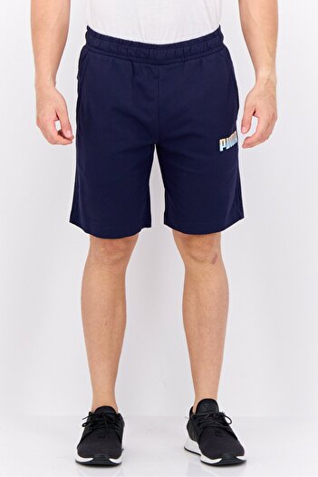 Puma Men Slim Fit Brand Logo Outdoor Shorts, Dark Blue