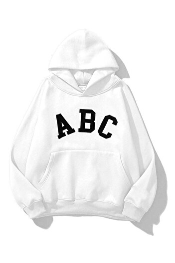 Trendiz Unisex φούτερ ABC Hoodie White